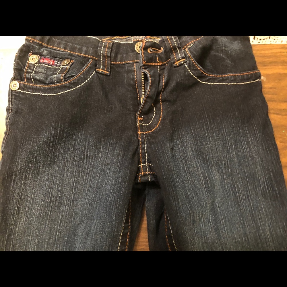 Dark Embroidered Dollhouse Jeans